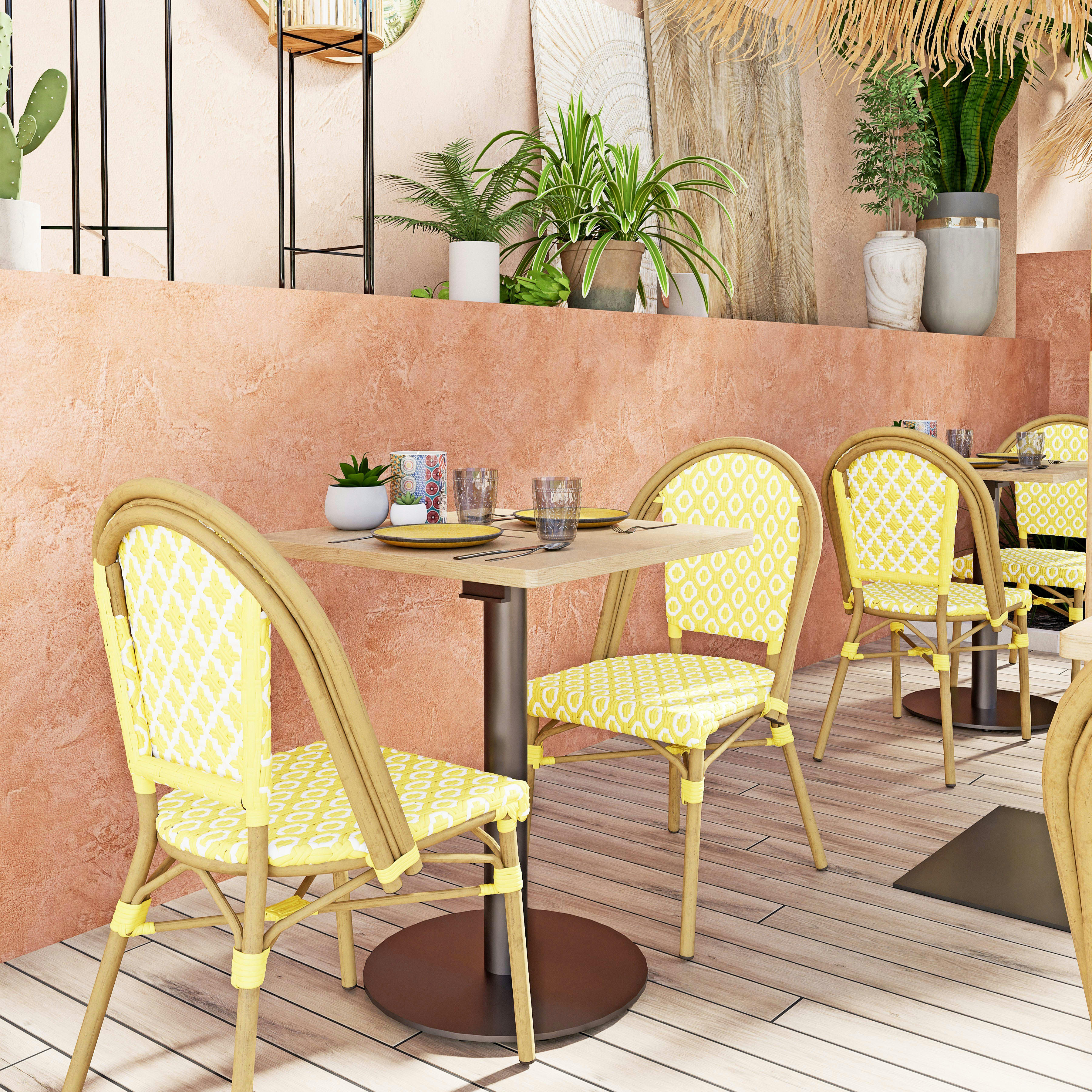 Element Business - Plateau de table professionnel carré motif géométrique 2 personnes L60