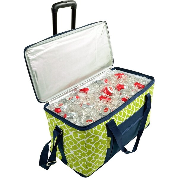 Picnic at Ascot XL Hybrid Folding Cooler on Wheels - Trellis Green - Trellis Green