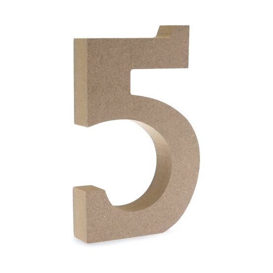 MDF Wooden Number 5 13cm