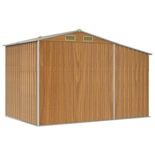 NNEVL Garden Shed Light Brown 277x192.5x179 cm Galvanised Steel