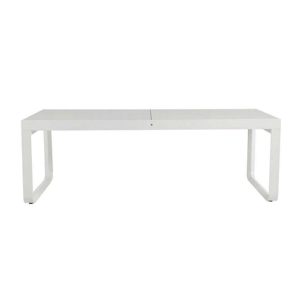 BONGAO - Table extérieur aluminium extensible plateau en verre 12 places blanc