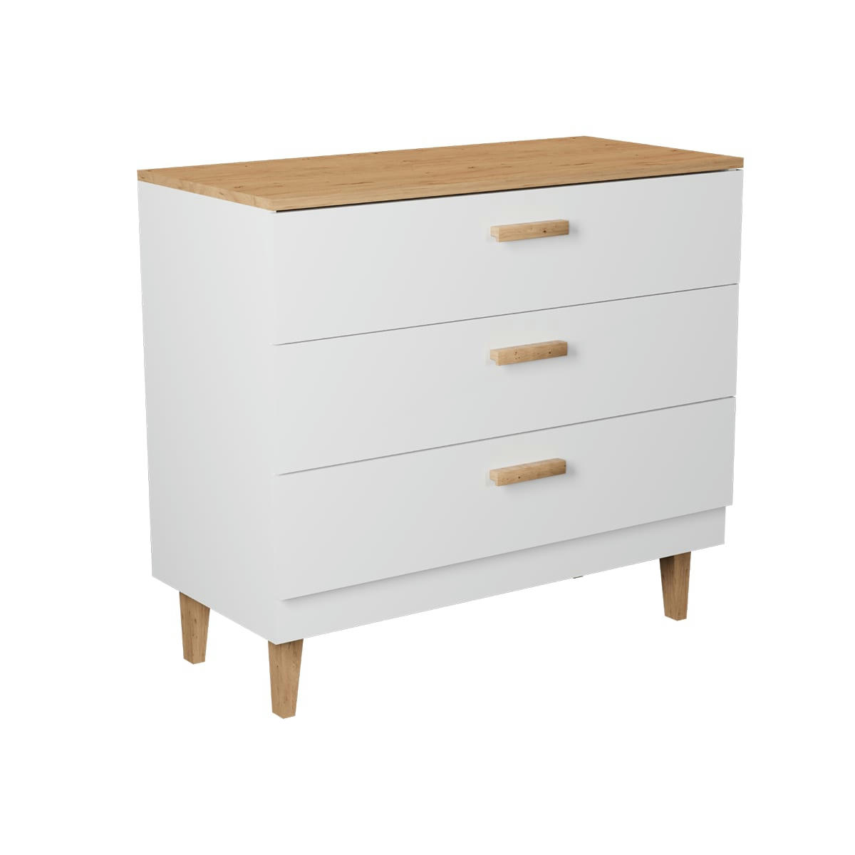 - Commode 3 tiroirs blanc