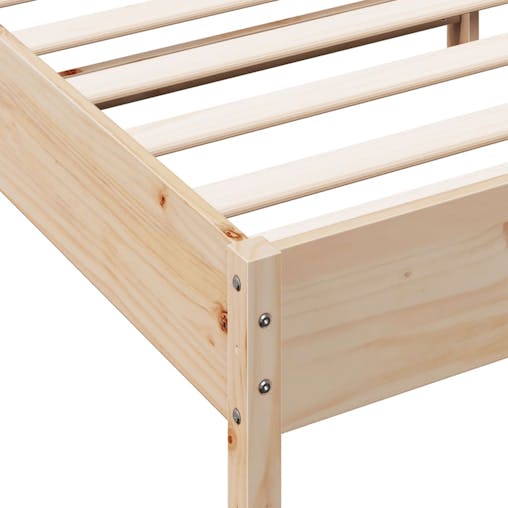 NNEVL Bed Frame with Headboard 150x200 cm Solid Wood Pine