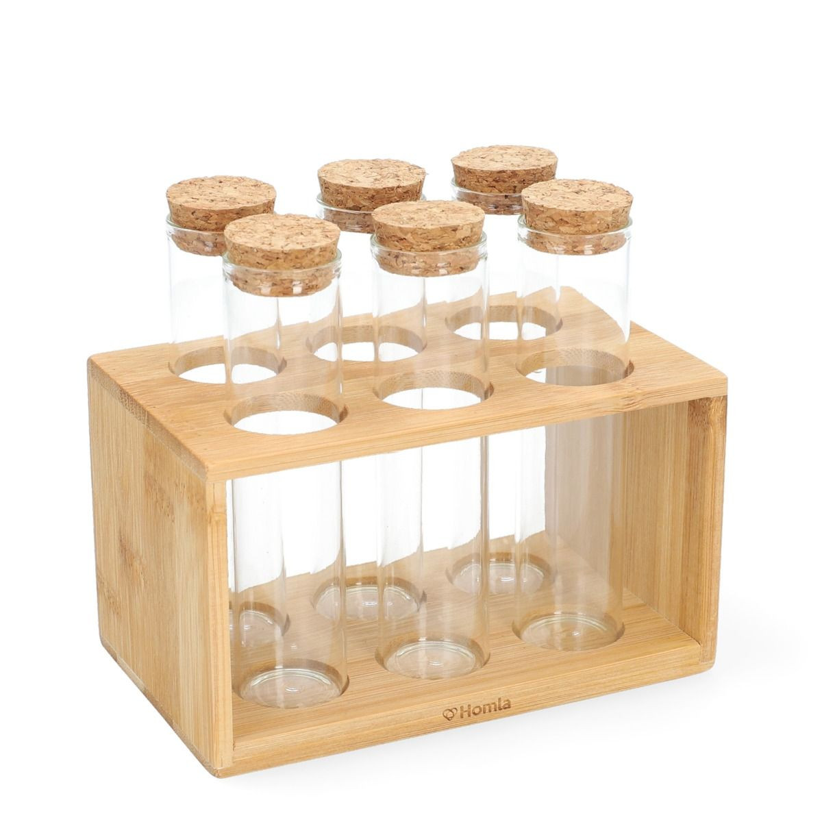 Zestaw przyprawników TORANO na stojaku, 6 słoiczków 14x9 cm HOMLA