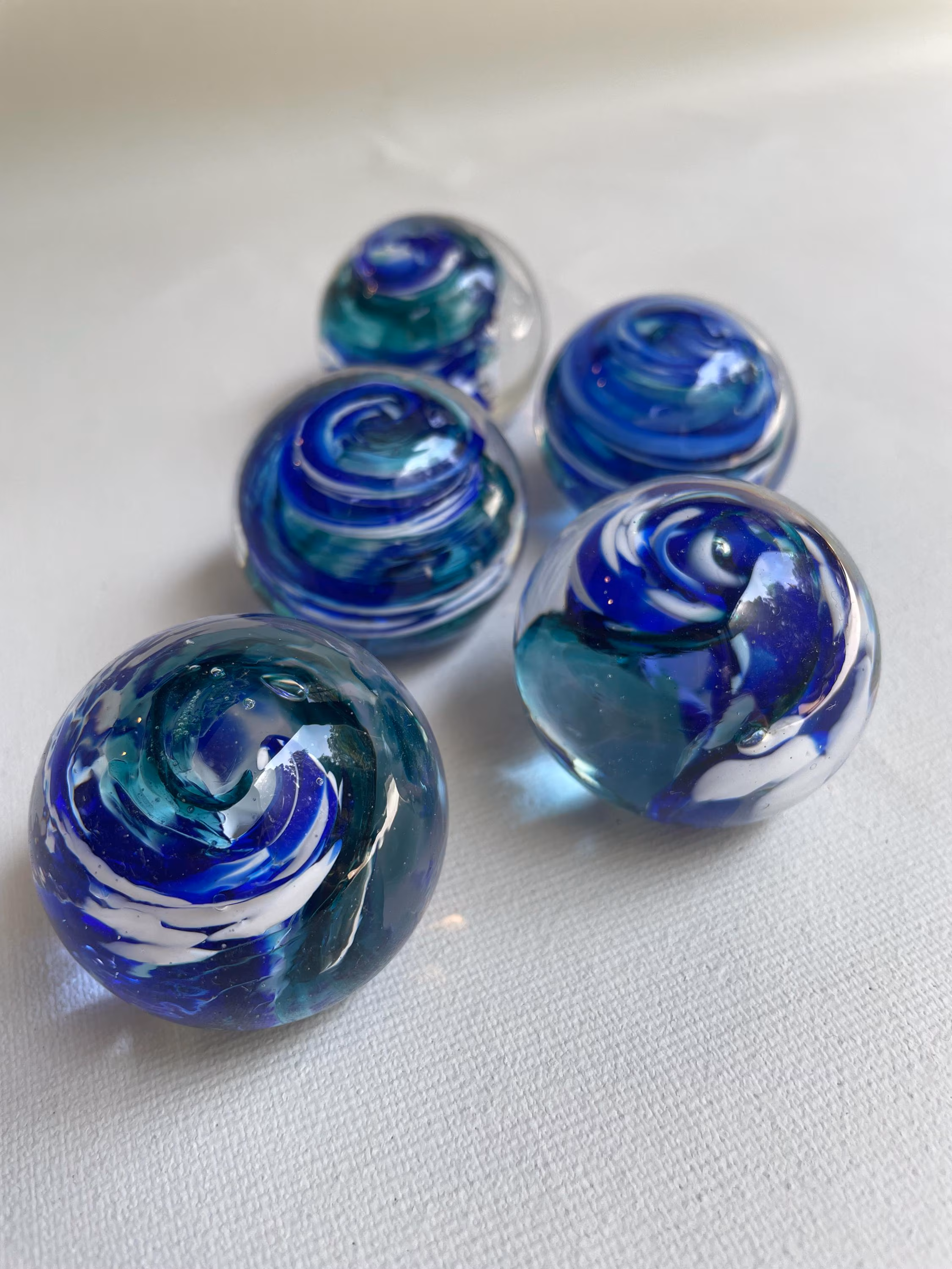 Set of 5 Glass paperweights