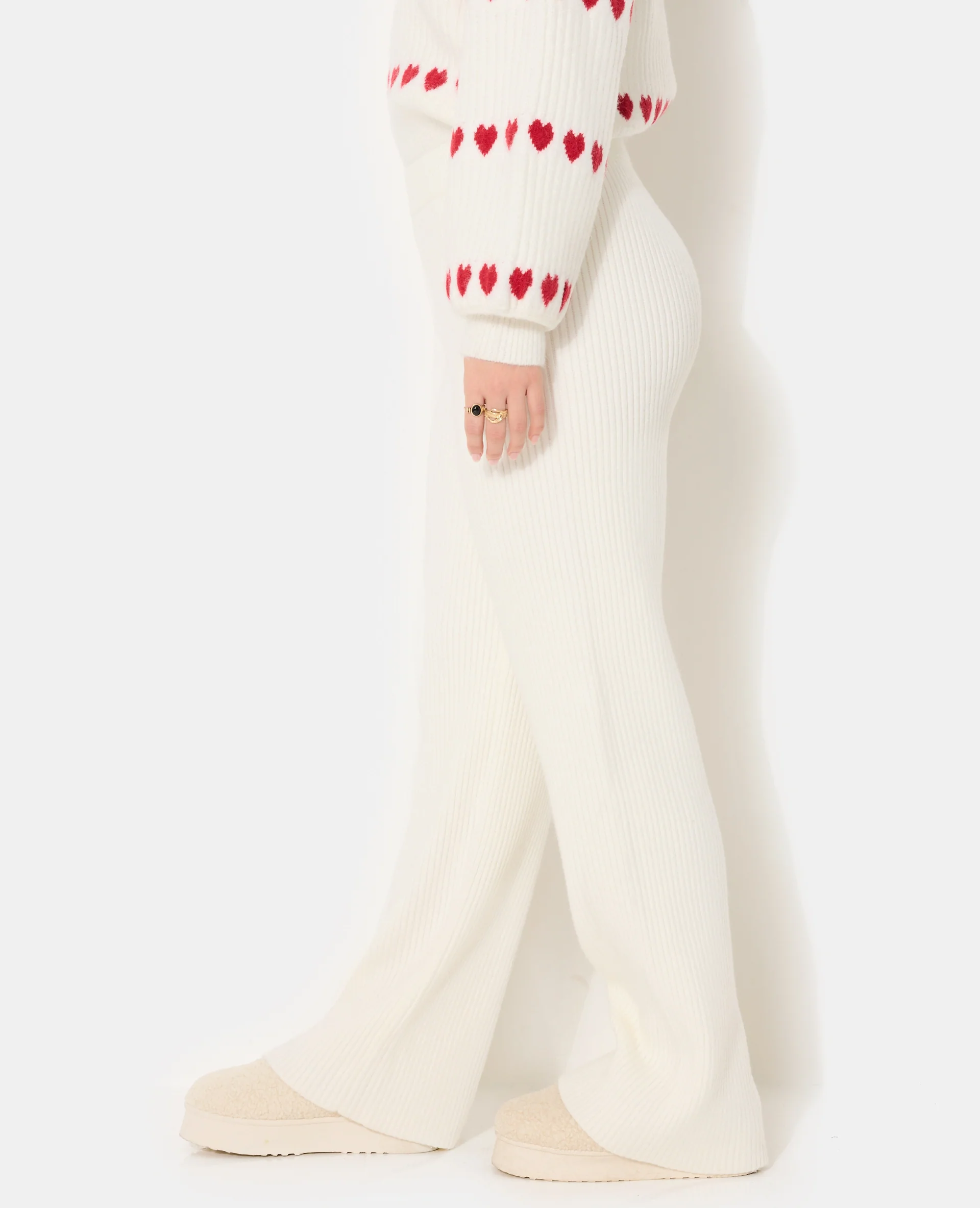 Pantalon en maille côtelée épaisse