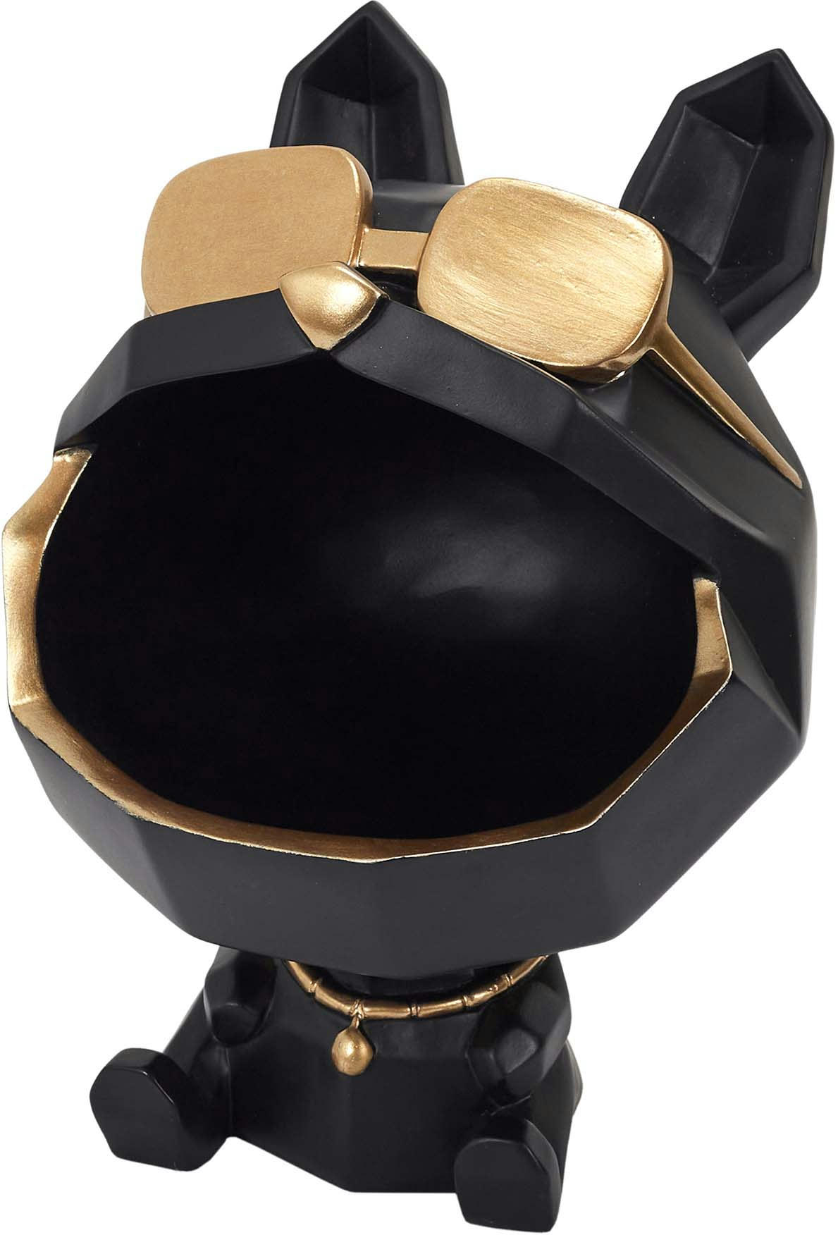 - Vide poche chien lunettes dorées origami noir et doré