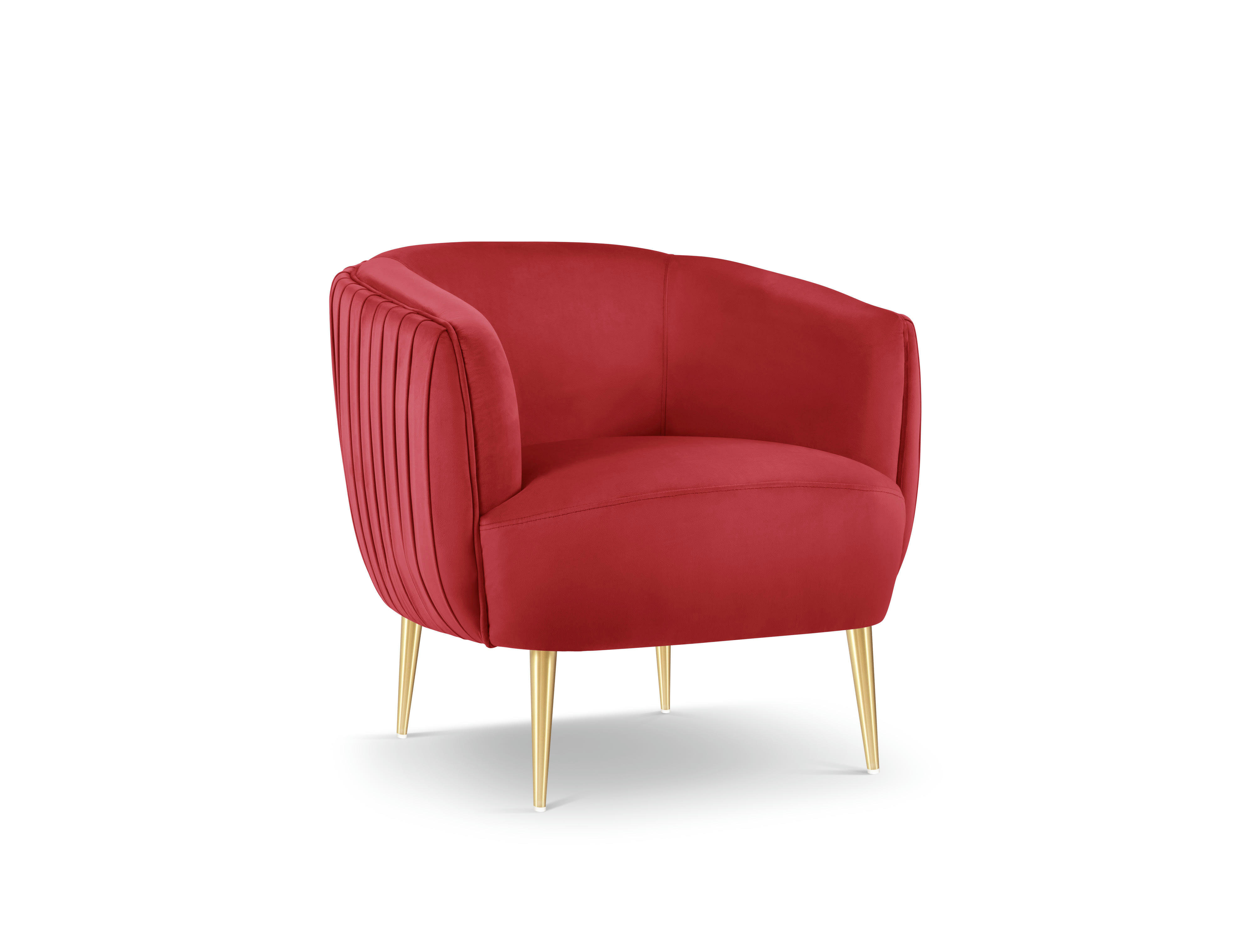MOSS - Fauteuil en velours rouge