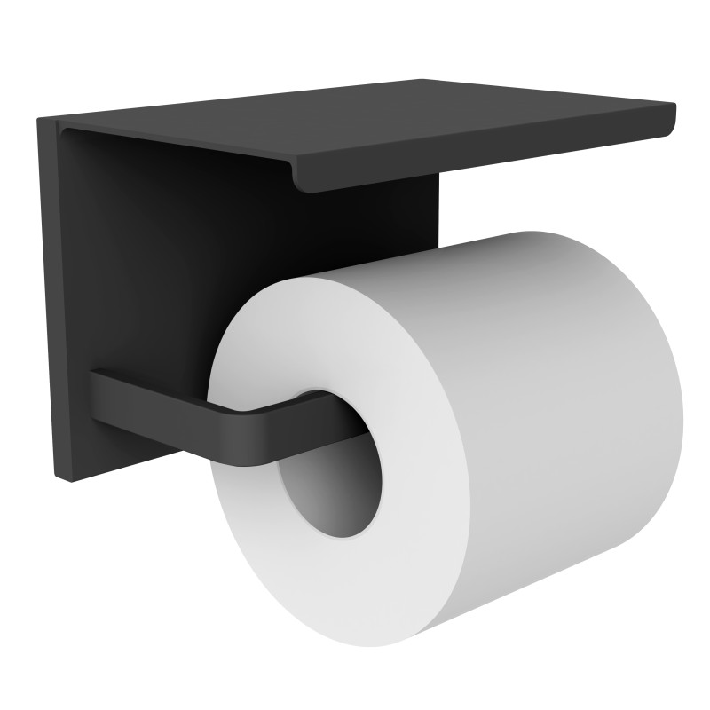 Dérouleur de papier toilette avec tablette Loft Game noir mat ALLIBERT