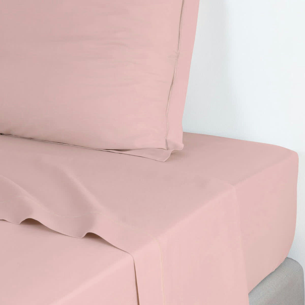 JULIA - Drap plat satin de coton  240x300 rose