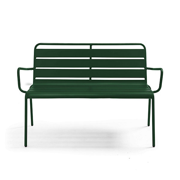 Banc de jardin en métal vert forêt PalavasOviala