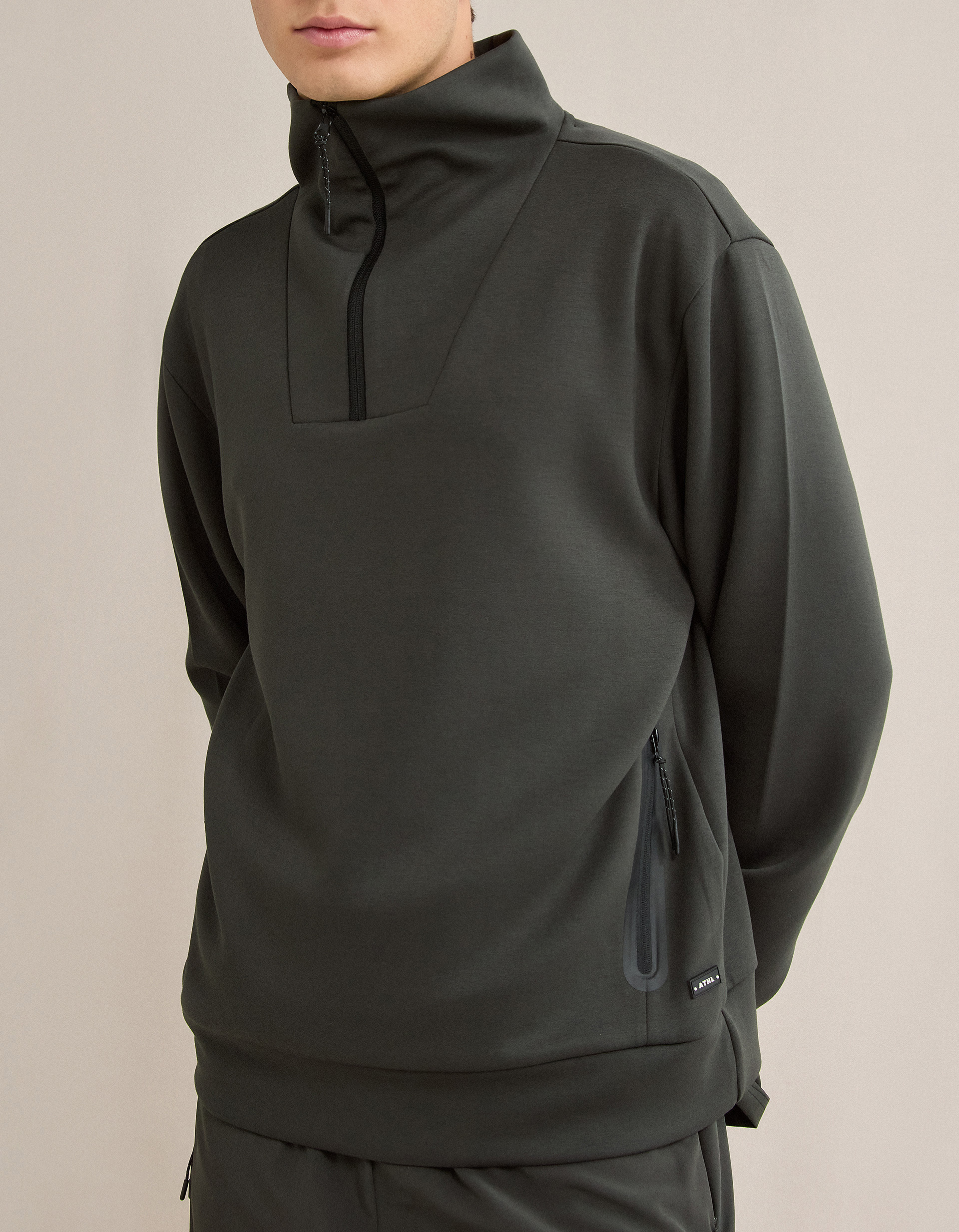 Sweatshirt com Fecho, Homem, Verde