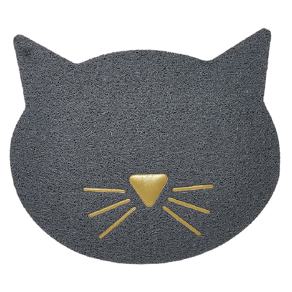 Tapis repose gamelle tête de chat (2 modèles)