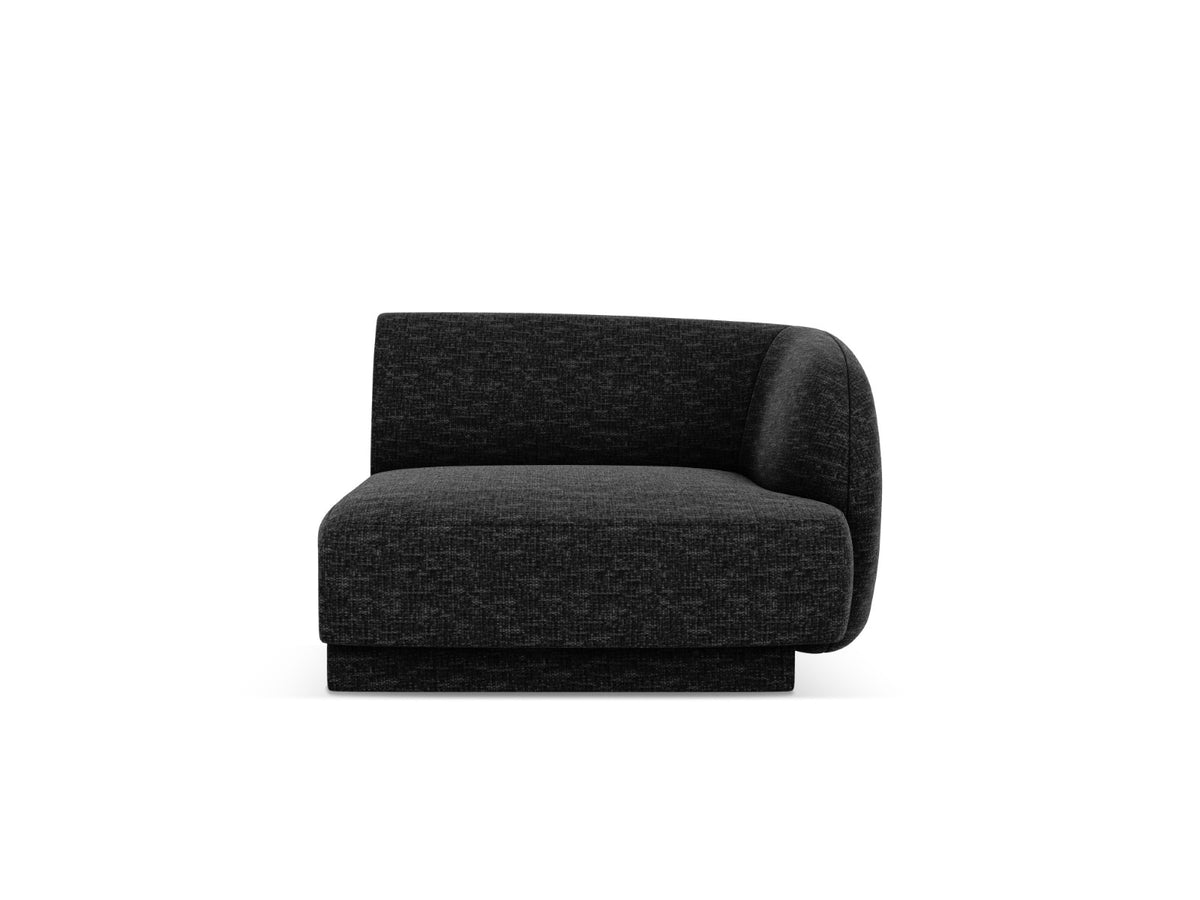 Micadoni rechter module Miley structurele stof antraciet - 90x90x70cm