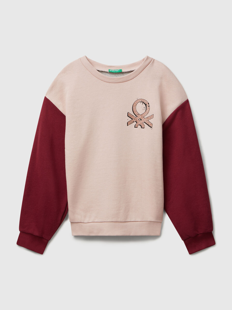 Sweatshirt with glittery logo print