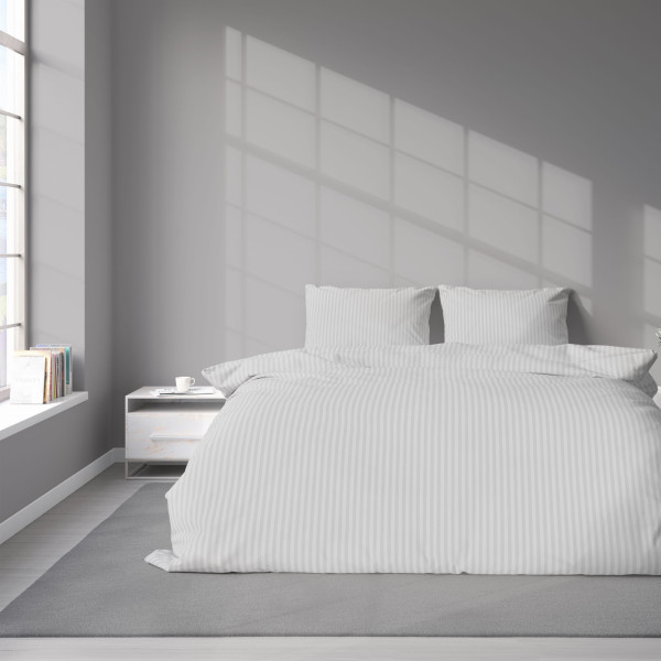 Komplet pościeli z adamaszku Pure Collection 180x200 srebrny
