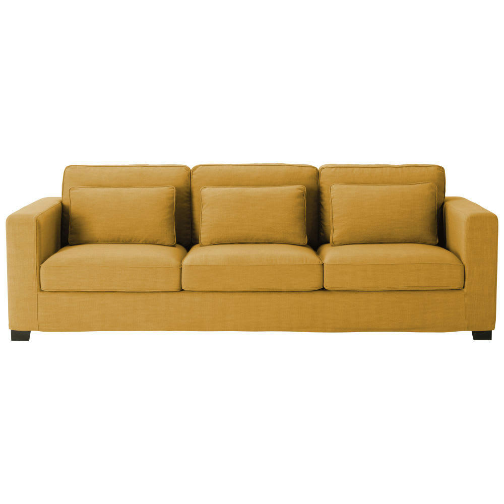 Milano - Canapé 4 places jaune moutarde