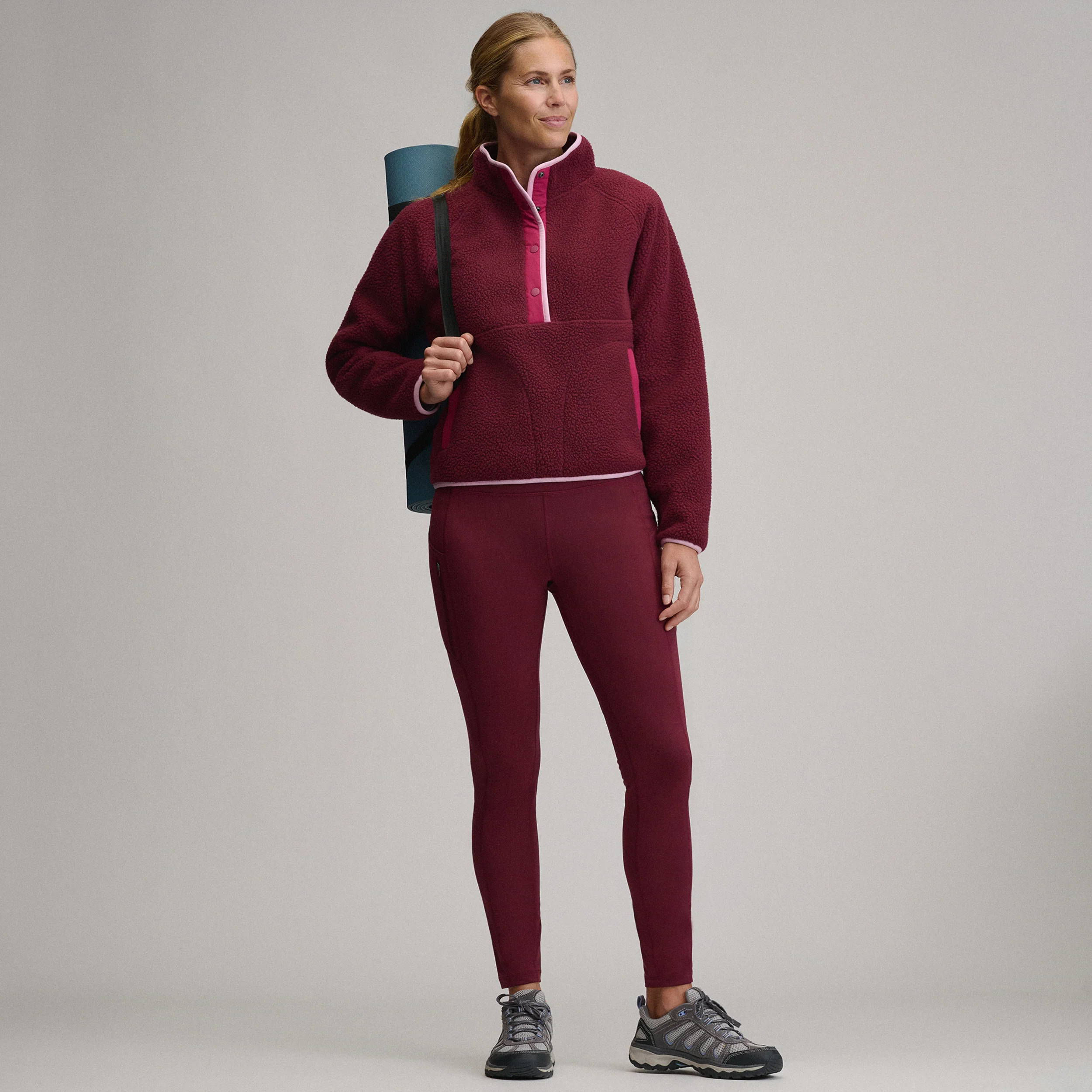 Women's Plush Fleece Snap-Mock Pullover