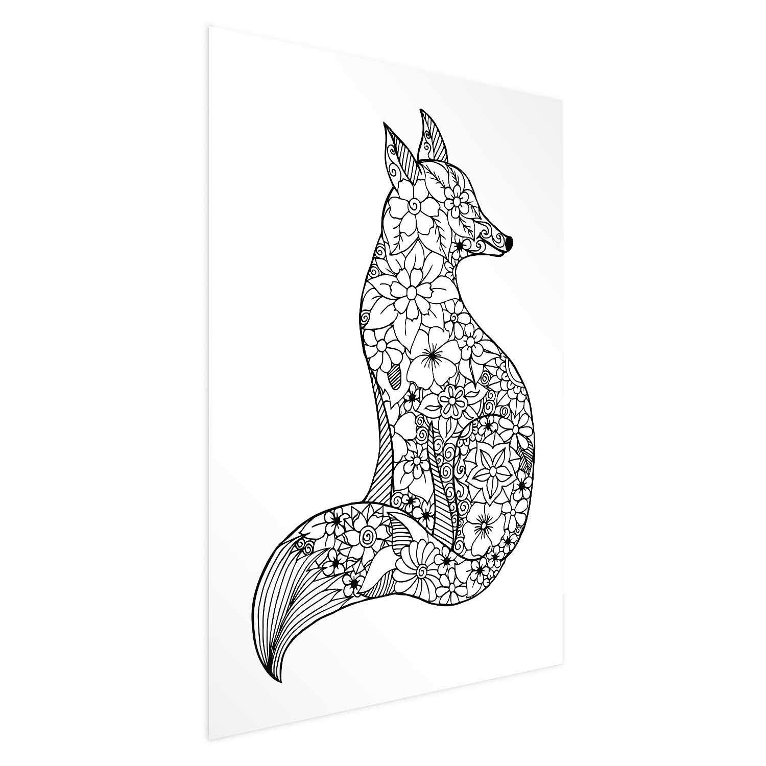 Plakat Lis w kwiaty 21x30 cm