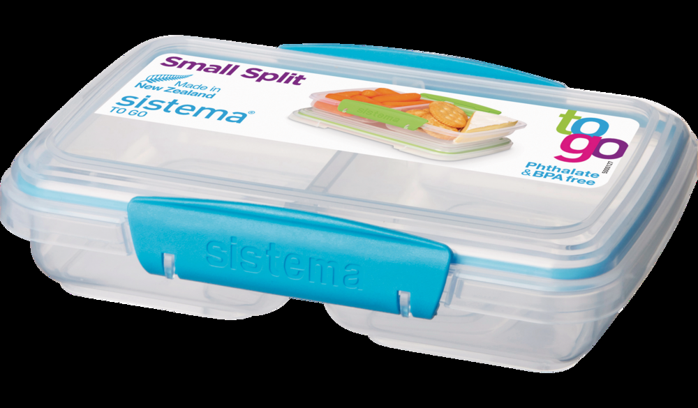 Sistema Small Split To Go Food Storage Container, BPA-Free, 350 ml (11.8 oz), Colour May Vary