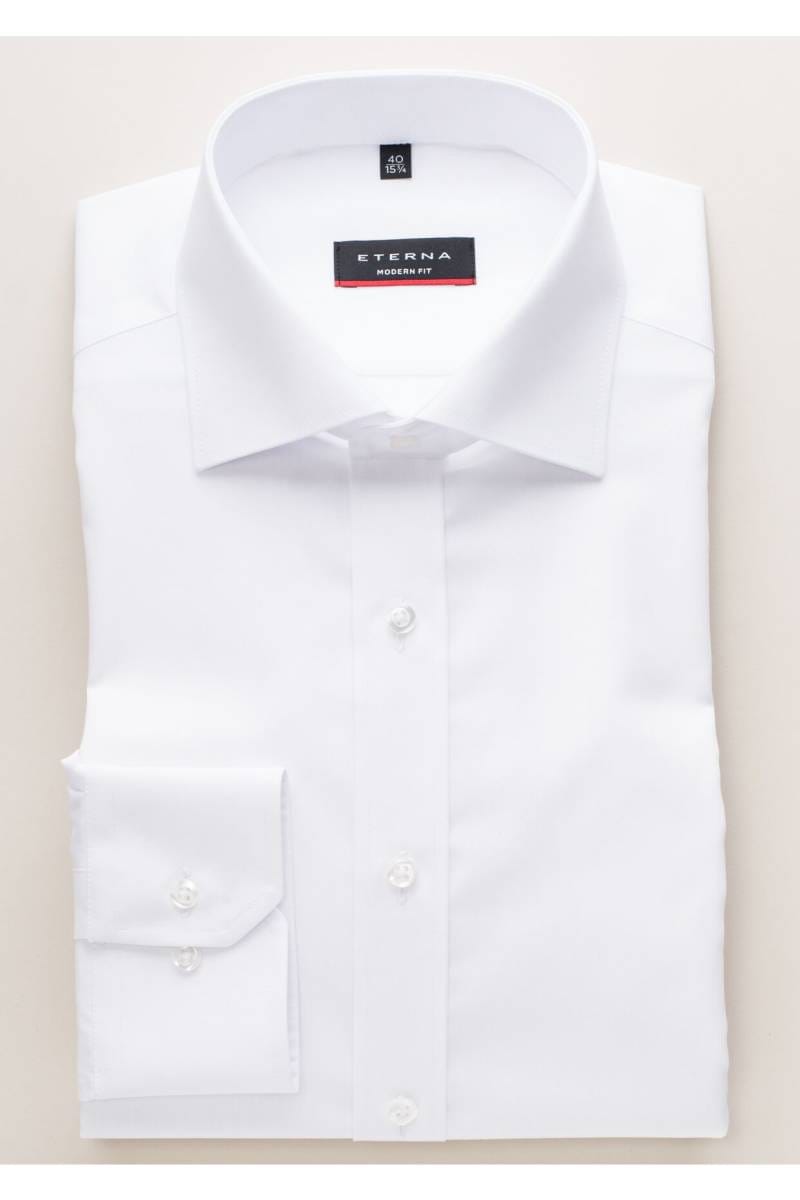 ETERNA Modern Fit Hemd weiss, Einfarbig (extra kurzer Arm)