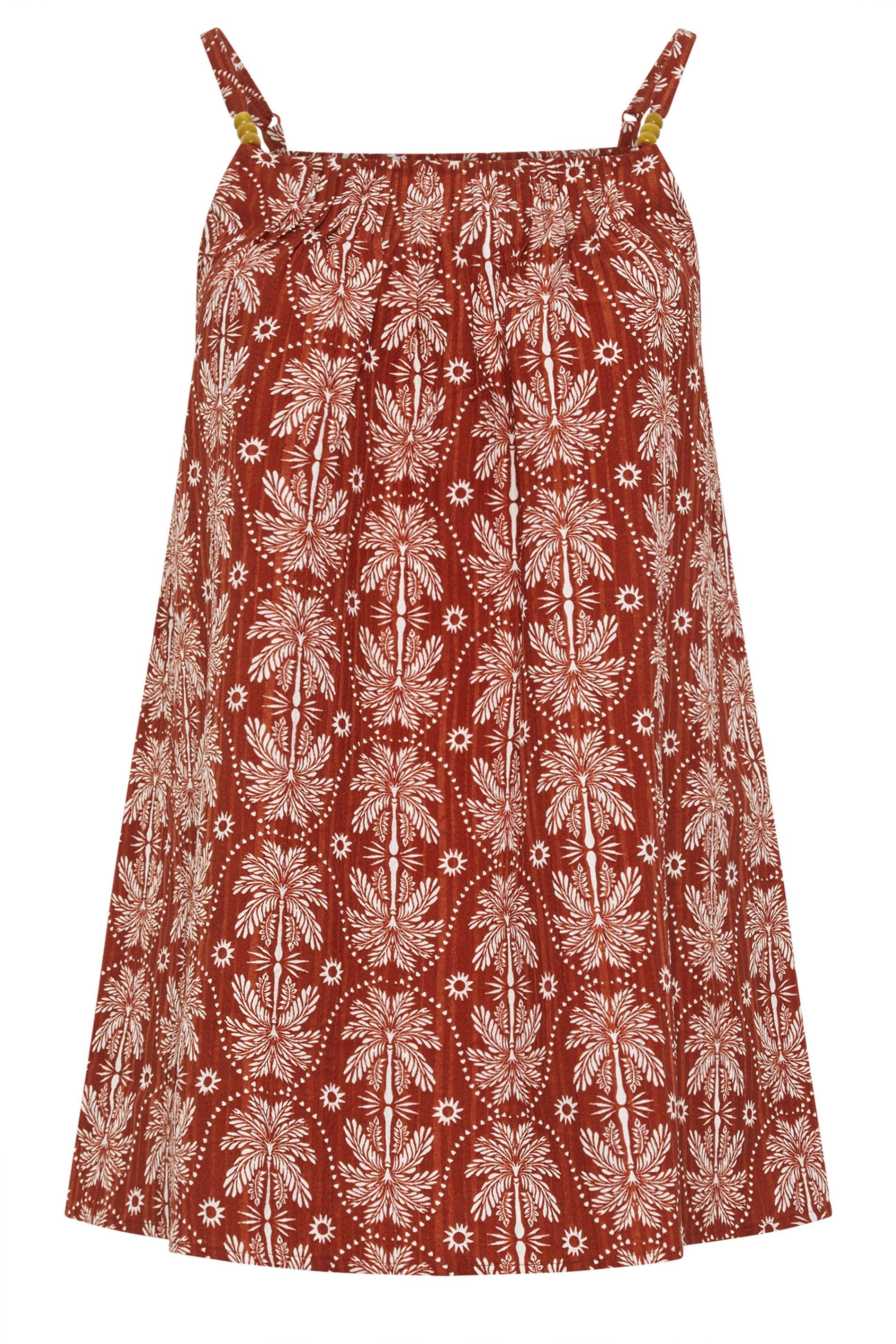 Yours Palm Tree Pleated Cami Top