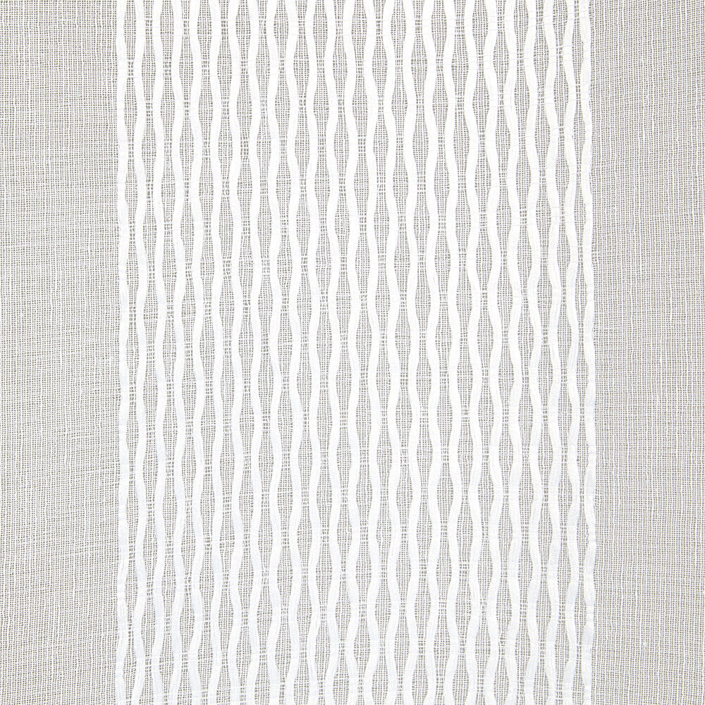 Voilage à oeillets jacquard bande verticale blanc