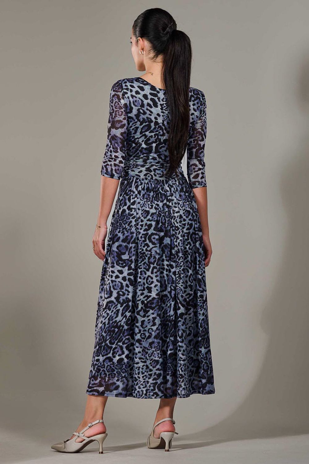 Jolie Moi Petite Pleated Half Sleeve Midi Dress