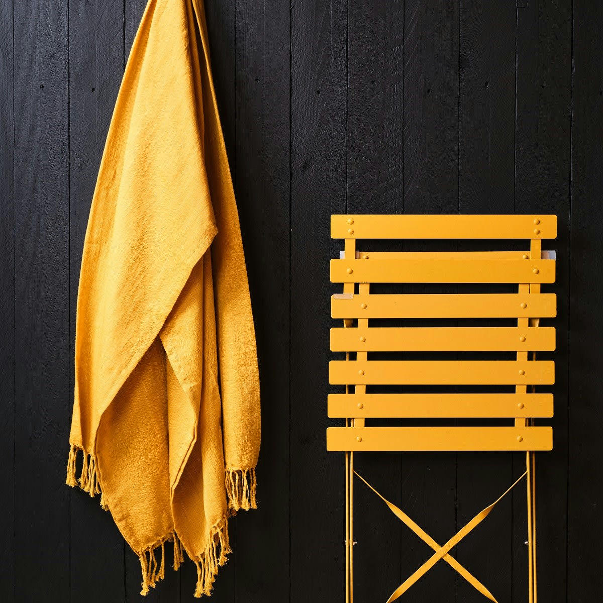 FUSAIN SPIRIT GARDEN - Serviette fouta en coton jaune 190x100