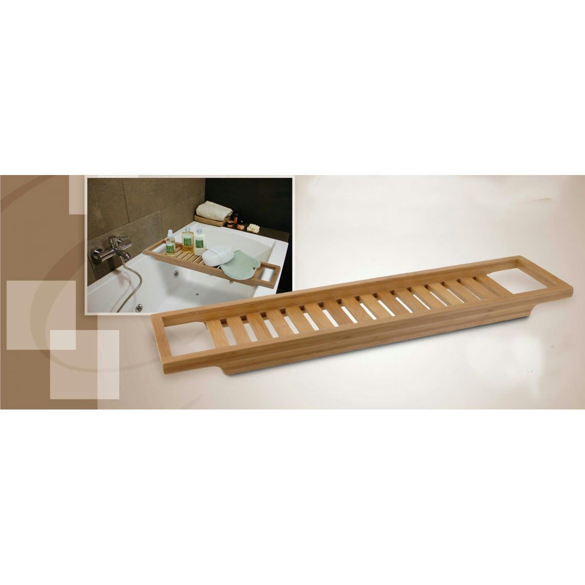 BAMBOU - Pont de baignoire en bambou