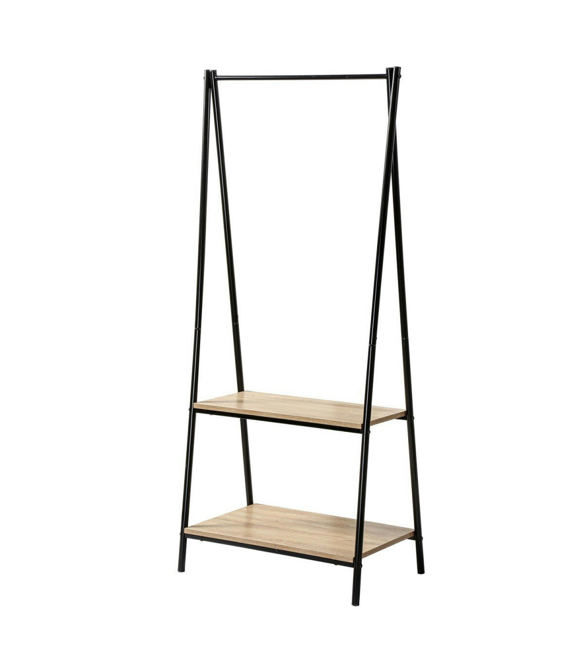 - Portant 2 Étagères Style Industriel - Noir