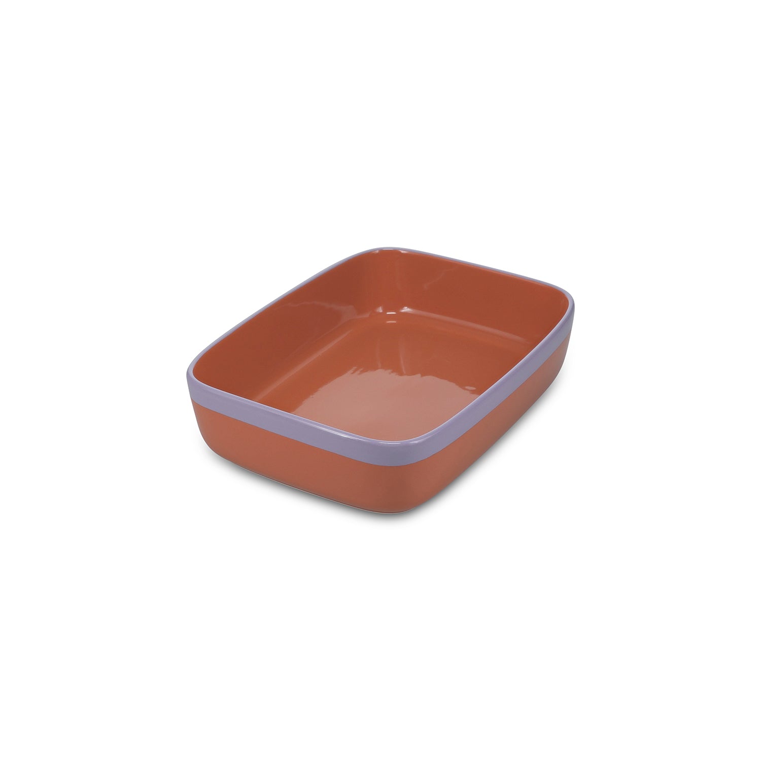 Ona - Ovenschaal 29,5x22,5xH7cm oranje/paars Duo