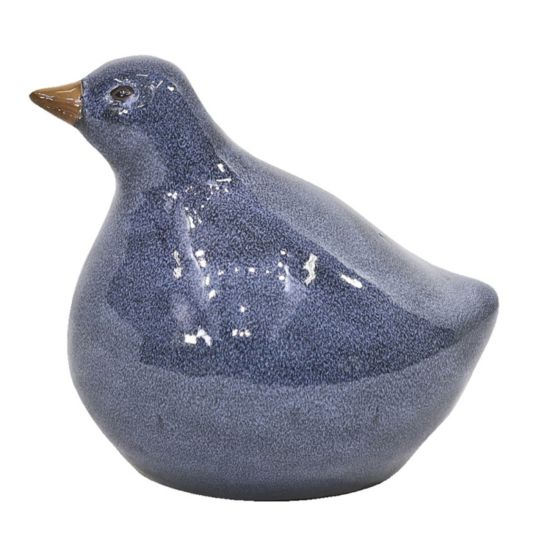 Oiseau en céramique émaillée noir fumé 25,5 x 20 x 23 cm