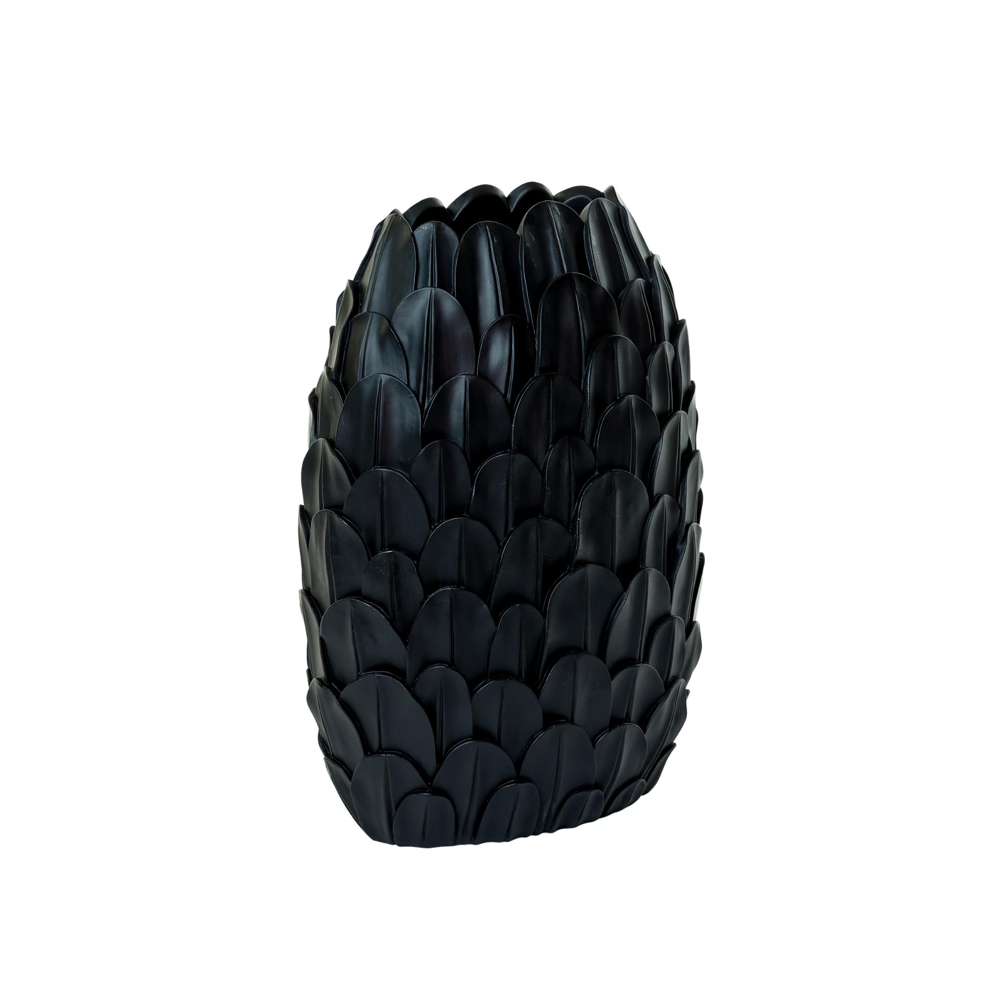 Light & Living vaas Feder - zwart - 28.5x28.5x40cm