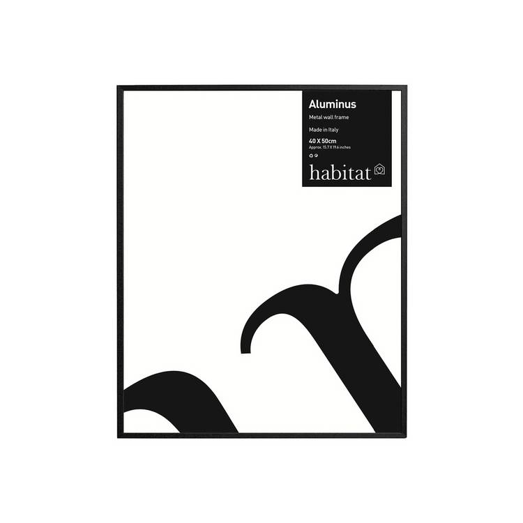 Habitat Aluminus Black Metal Picture Frame - 40X50cm