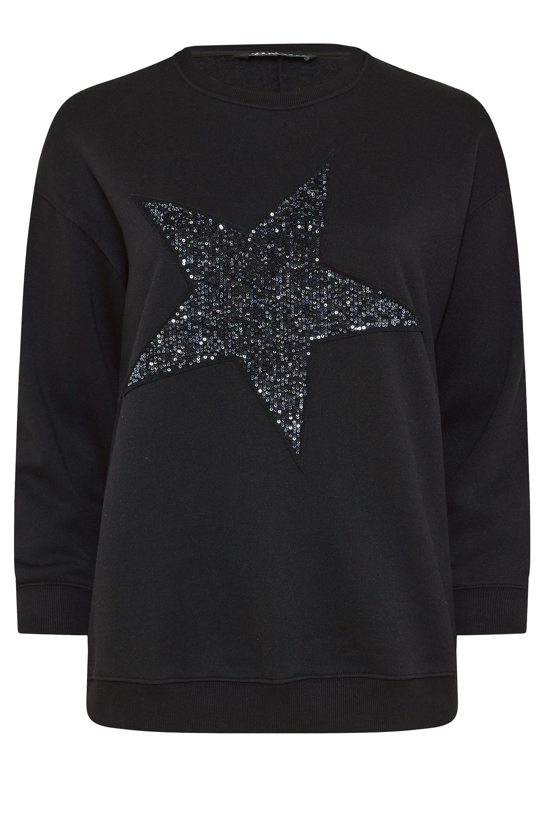 Yours Sequin Embellished Star Sweatshirt