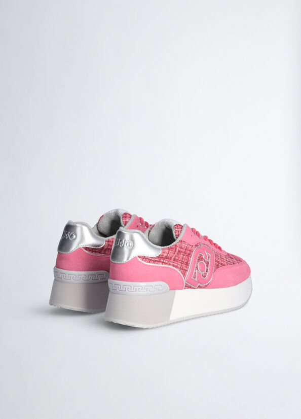 Sneakers platform in tweed