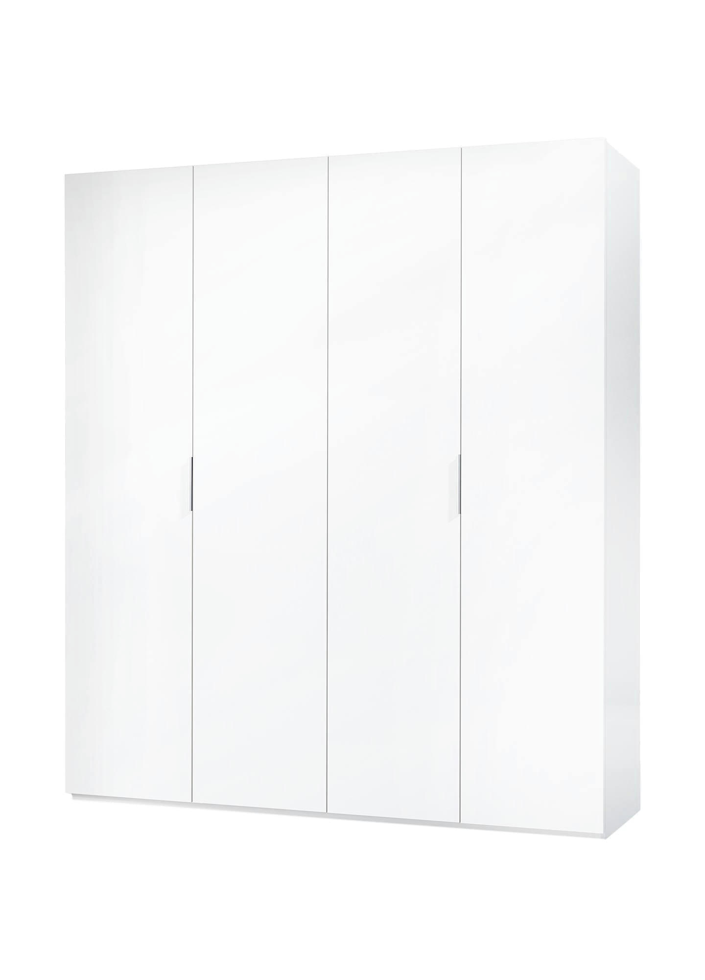 KNOXVILLE - Garde-robe avec 4 portes battantes effet bois blanc