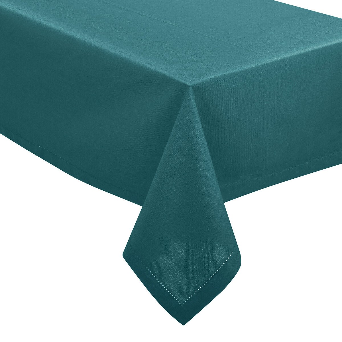Toalha de mesa CHAMBRAY verde esmeralda em algodão 140x240cm