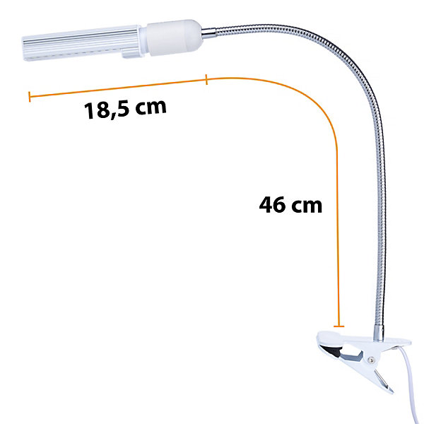 Lampe LED Microscope 60 LED - Col de Cygne Flexible 46 cm, 20 W, Pince Métal, éclairage Précis Laboratoire