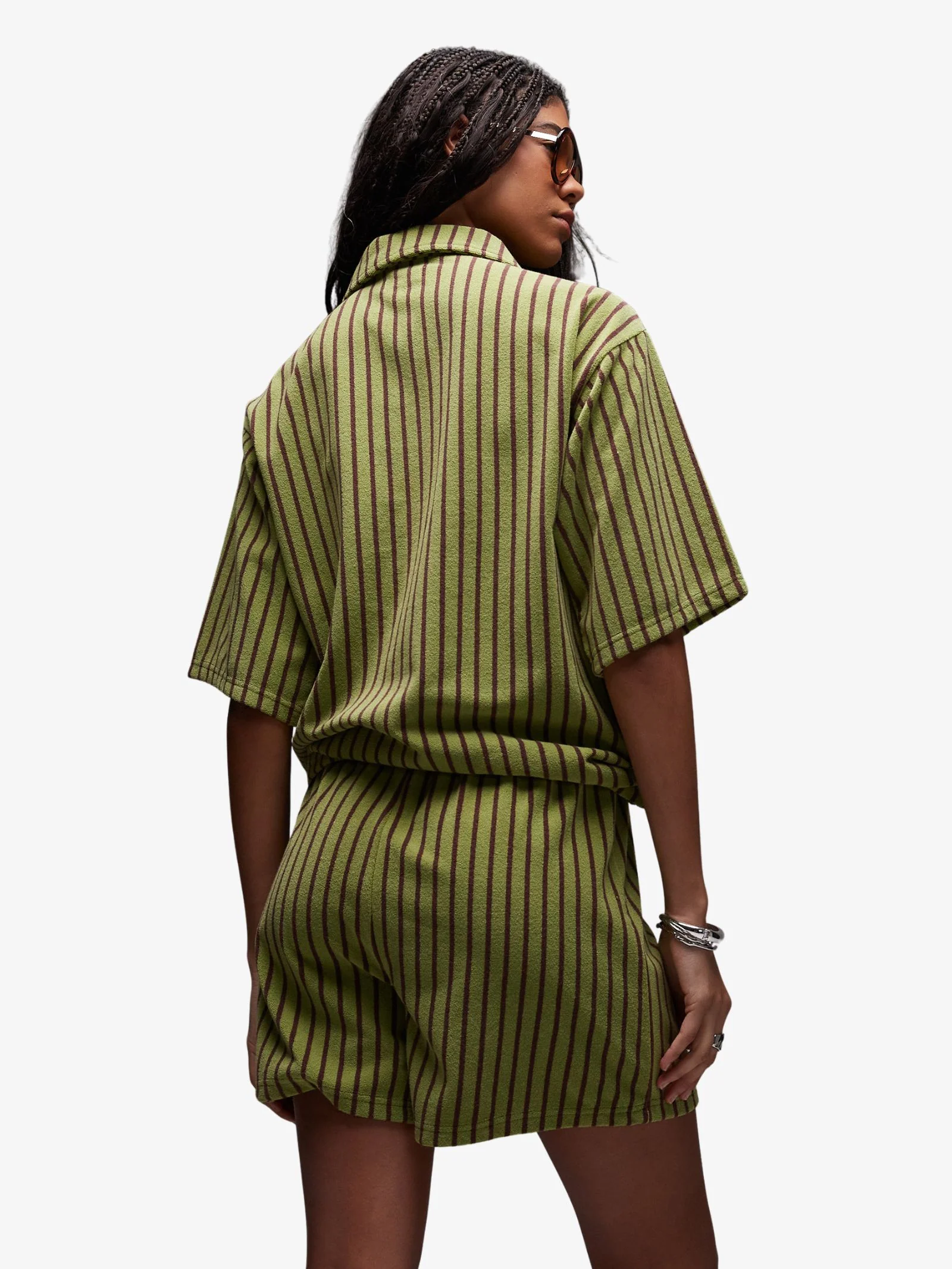 Stripe Towelling Shorts Co-Ord