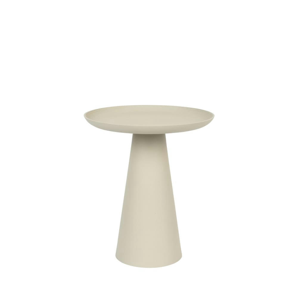 RINGAR - Table d'appoint ronde en aluminium D39,5cm blanc ivoire
