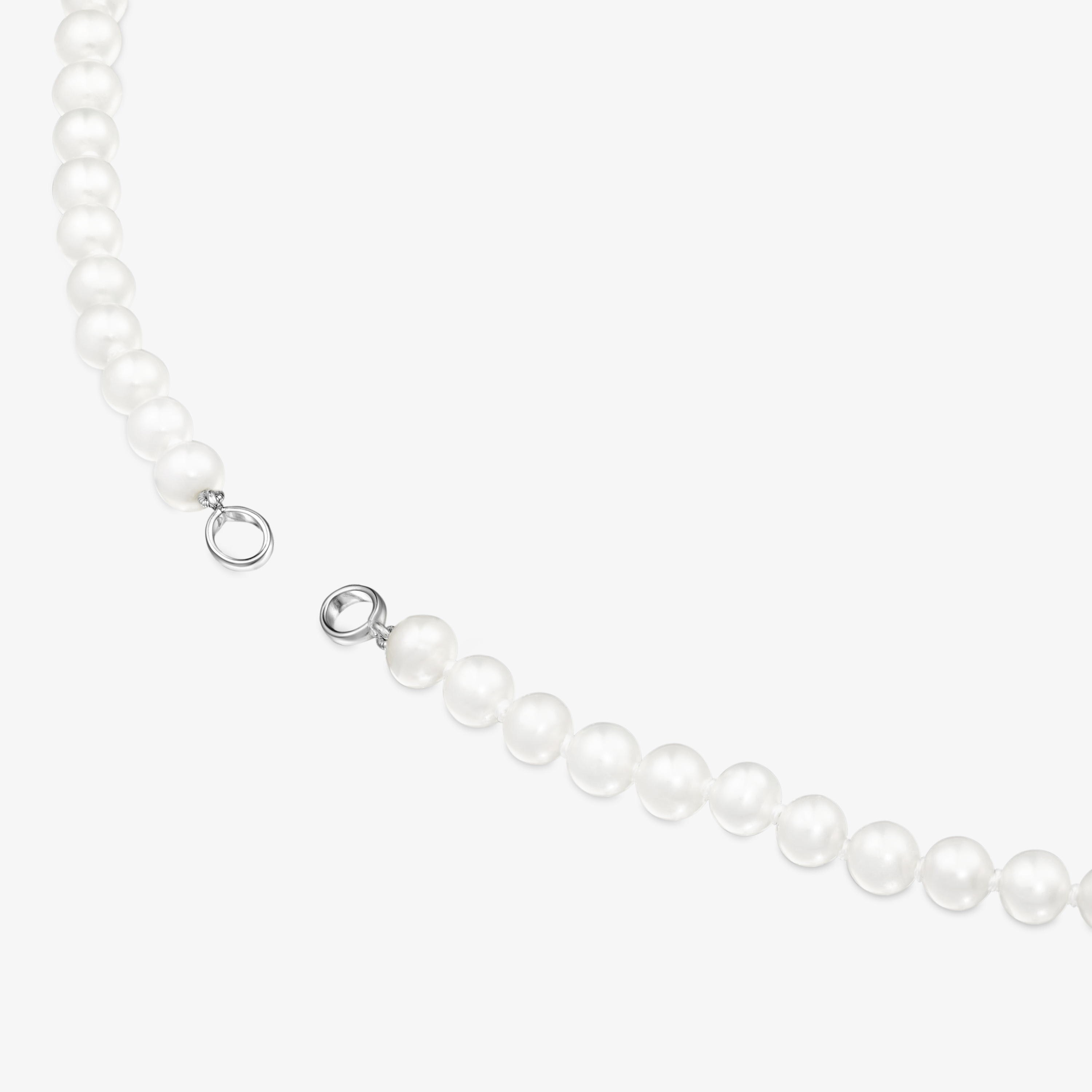 Collar de perlas de 6mm y plata Hold