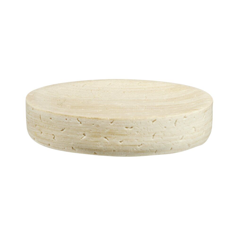 Porte savon effet pierre polyrésine beige 13,6x10,5xH2,7cm