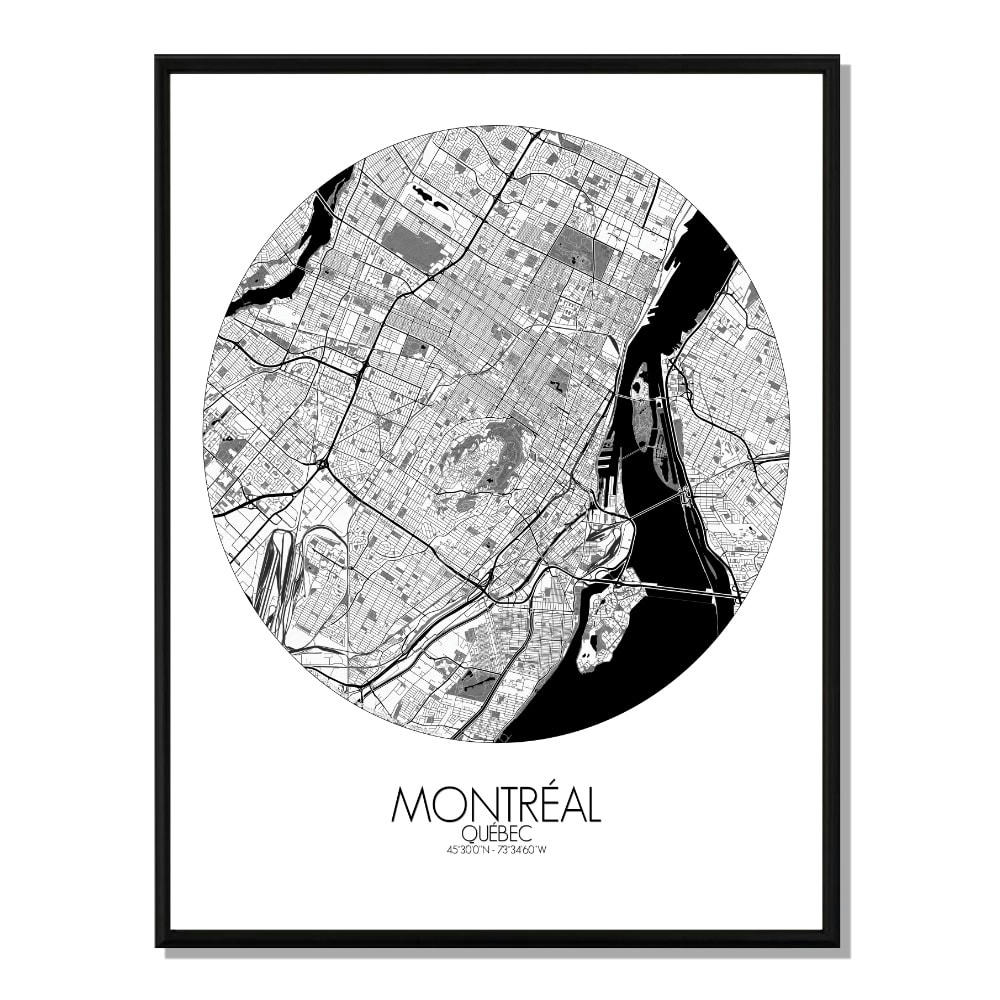- Affiche Montreal Carte ronde 40x50