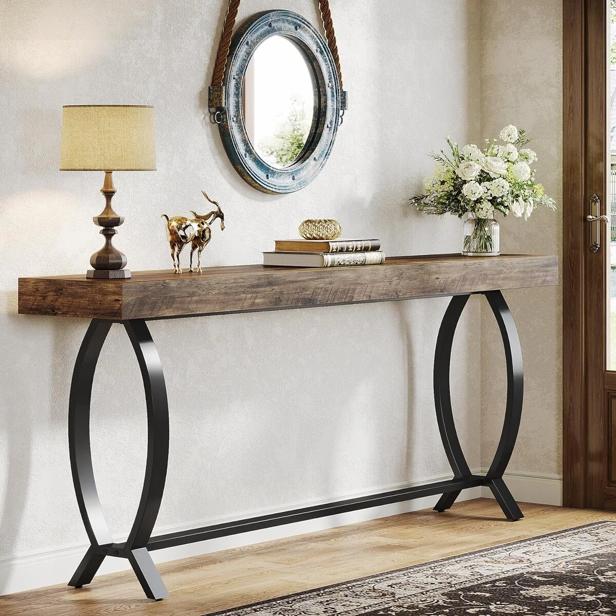 70.87-Inch Console Foyer Table for Entryway, Narrow Long Sofa Table Behind Couch