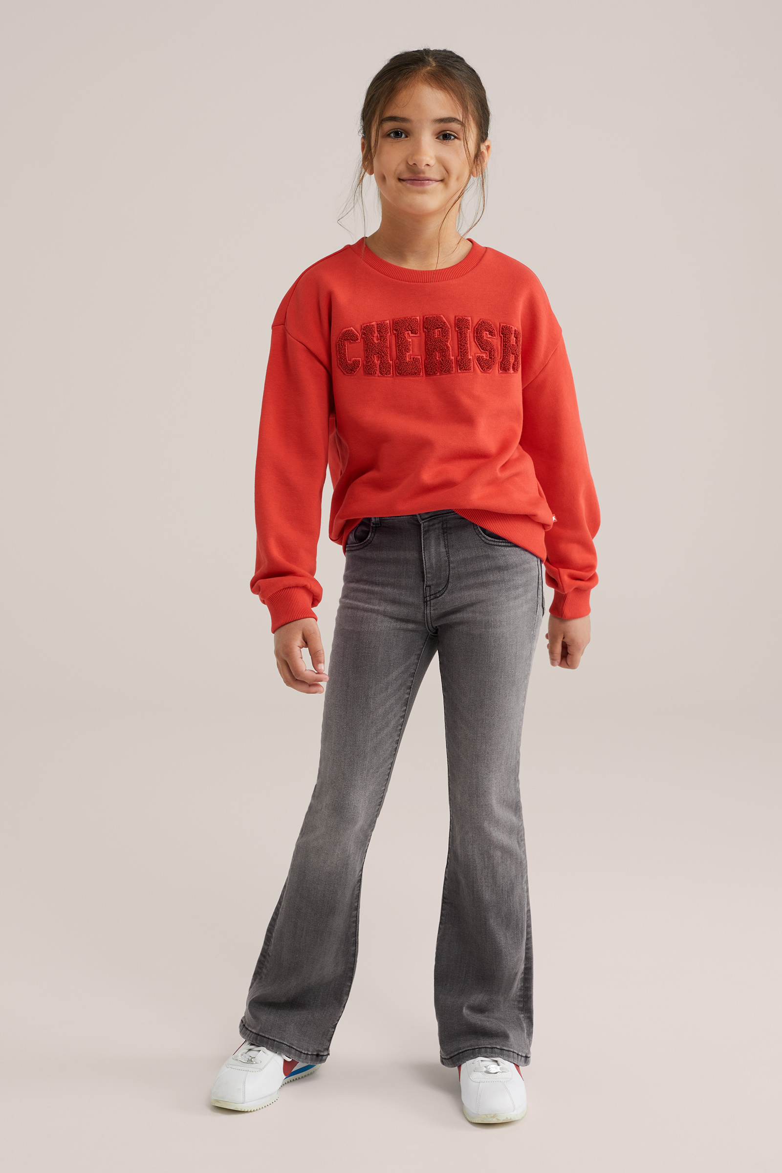 Meisjes flared jeans met stretch