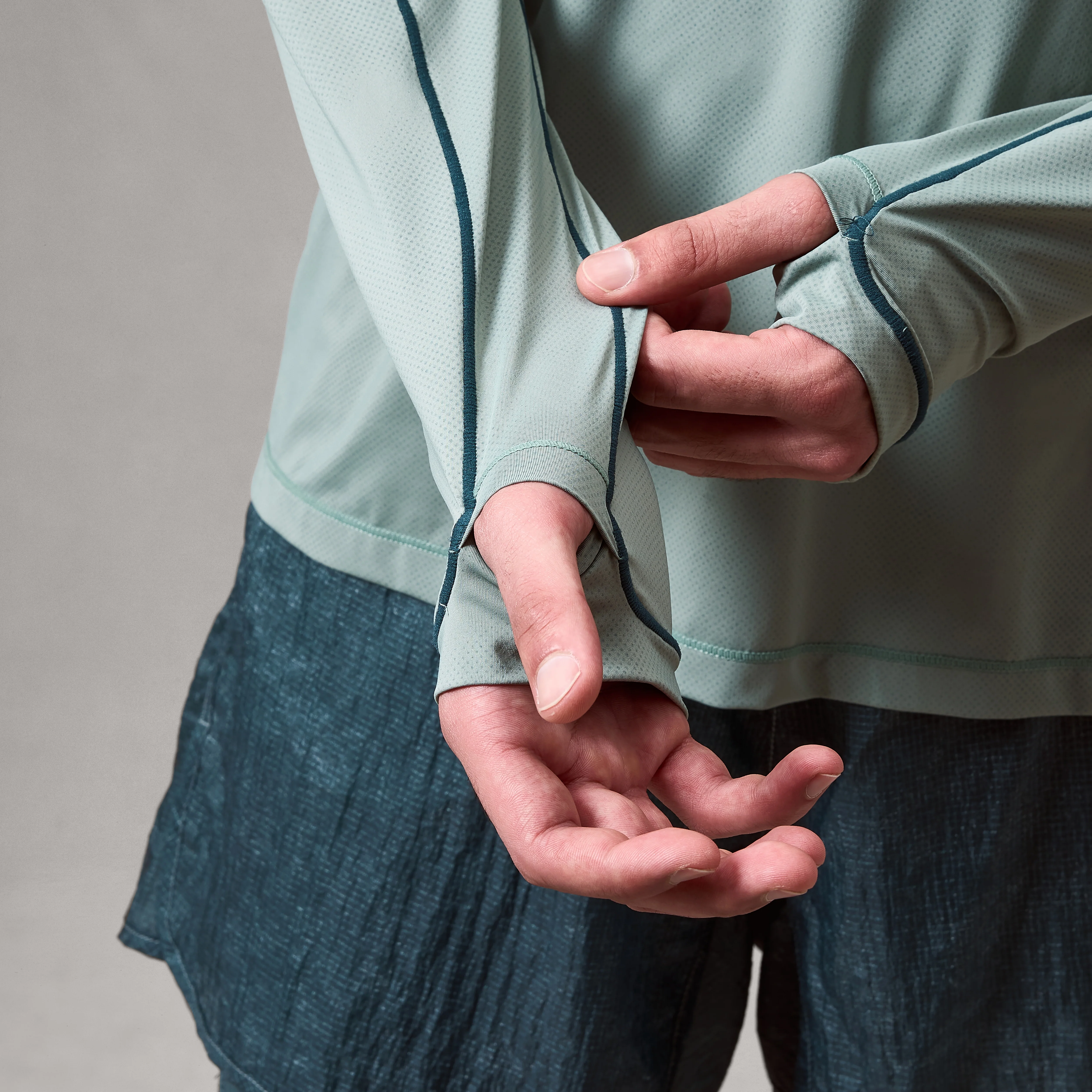 Men's AllTrack Rout L/S Tech Tee - Sage Green