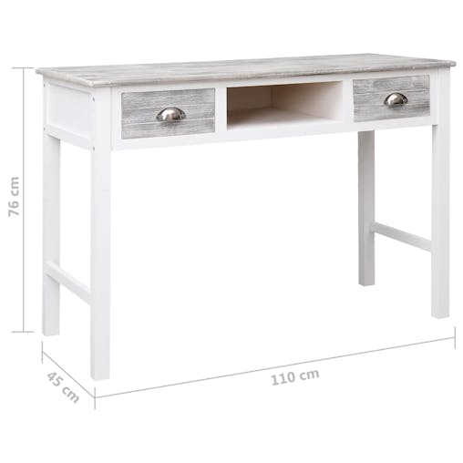 NNEVL Writing Desk Grey 110x45x76 cm Wood