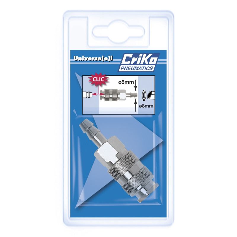 Raccord rapide universel porte-tuyau 8 mm